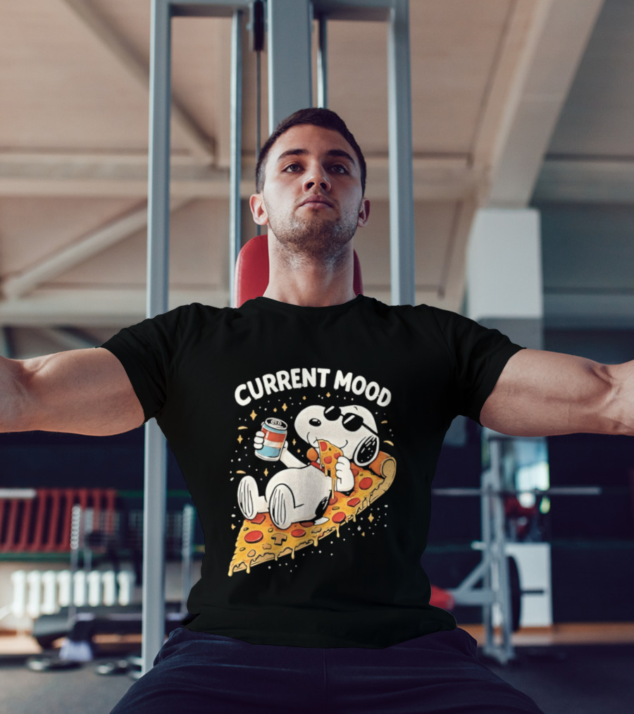 Current Mood Snoopy Relaxing Eating Pizza On A Slice T-Shirt