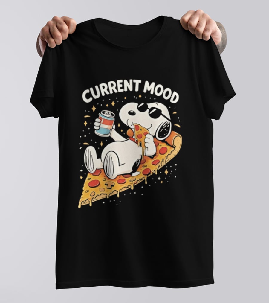 Current Mood Snoopy Relaxing Eating Pizza On A Slice T-Shirt