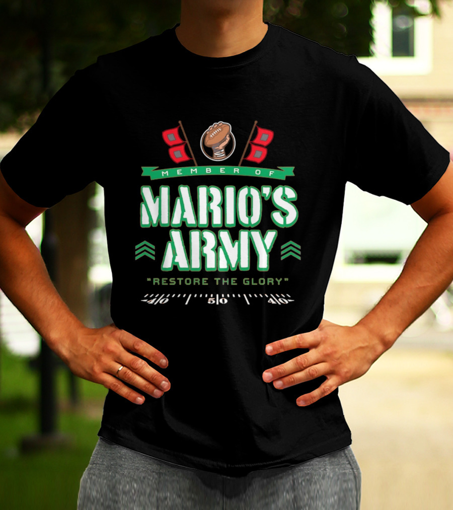 Member Of Mario's Army Restore The Glory Football Flags T-Shirt