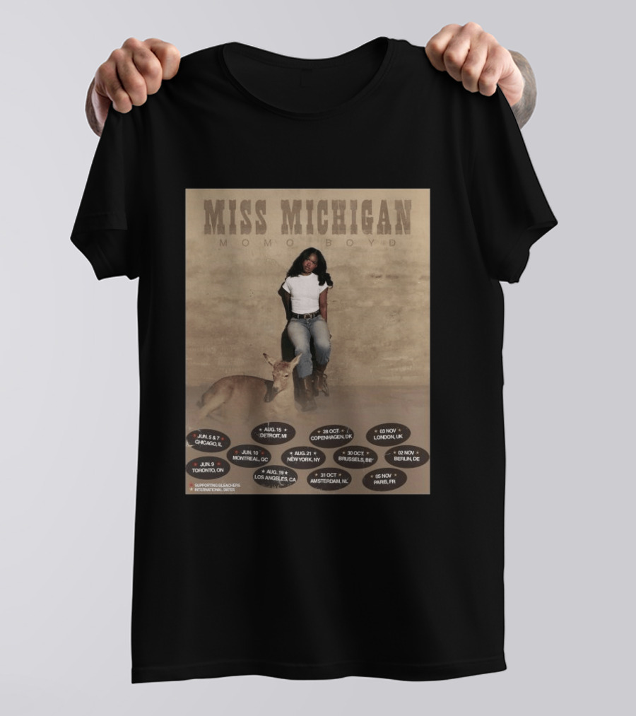 Miss Michigan Momo Boyd Tour 2026 Dates And Locations T-Shirt