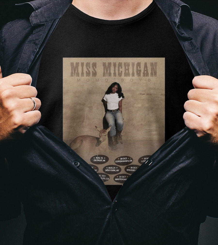 Miss Michigan Momo Boyd Tour 2026 Dates And Locations T-Shirt