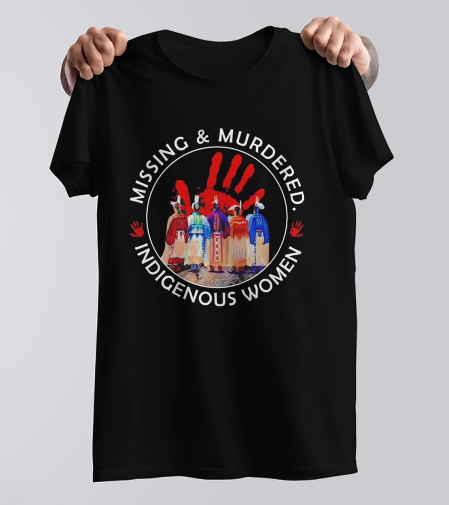 Missing And Murdered Indigenous Women Red Handprint Symbol MMIW Awareness T-Shirt