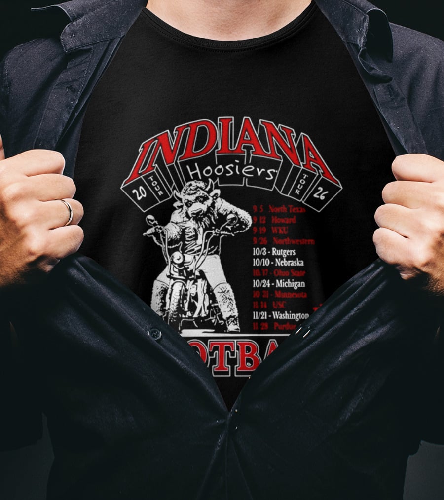 Indiana Hoosiers 2026 Football Schedule T-Shirt