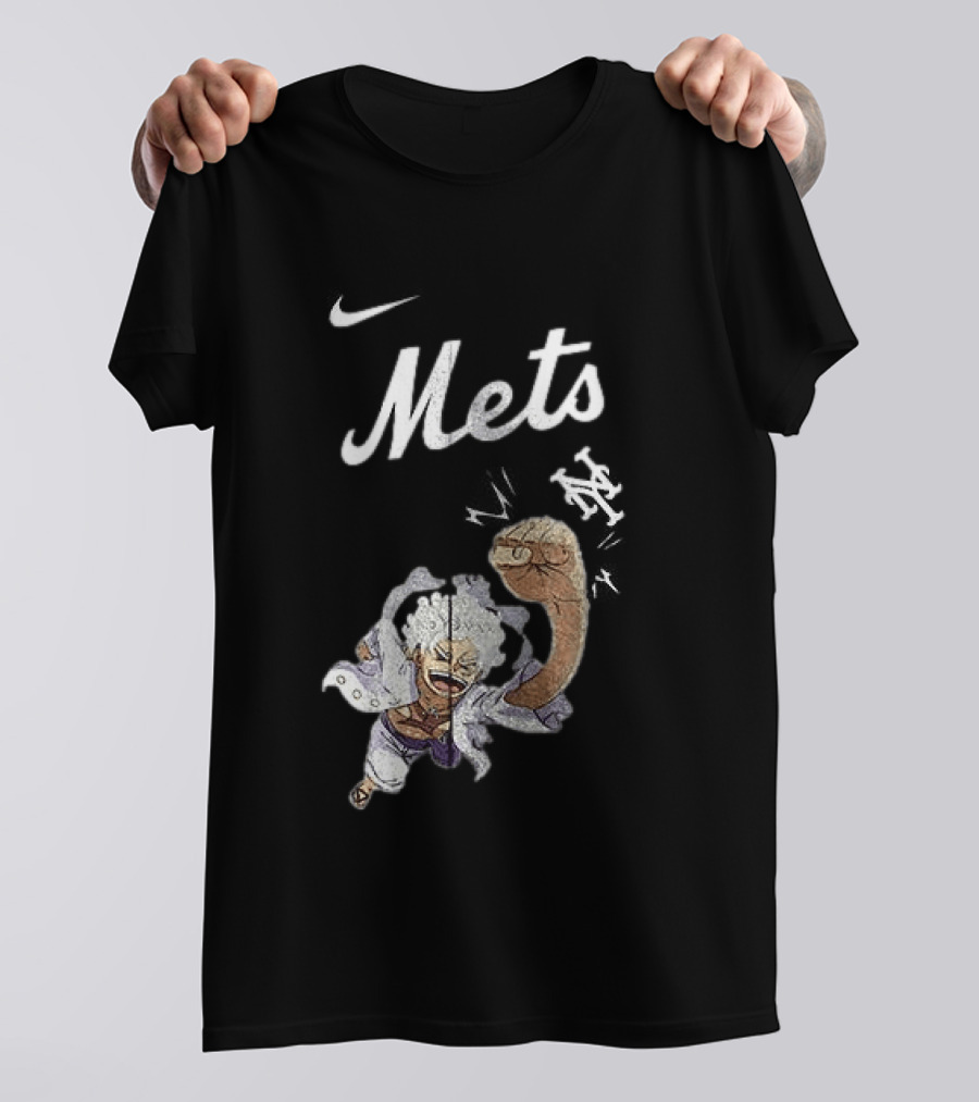 New York Mets X One Piece Luffy Nike Collaboration T-Shirt