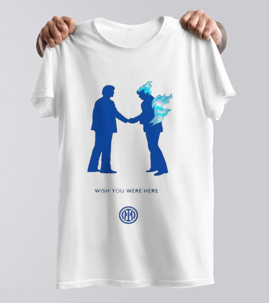 Inter Milan Pink Floyd Wish You Were Here Blue Silhouettes Iconic Collaboration T-Shirt