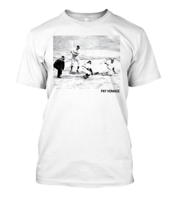 Jackie Robinson Dodgers Pay Homage Vintage Baseball Scene T-Shirt
