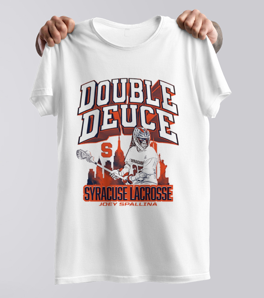 Double Deuce Syracuse Lacrosse Joey Spallina City Skyline T-Shirt