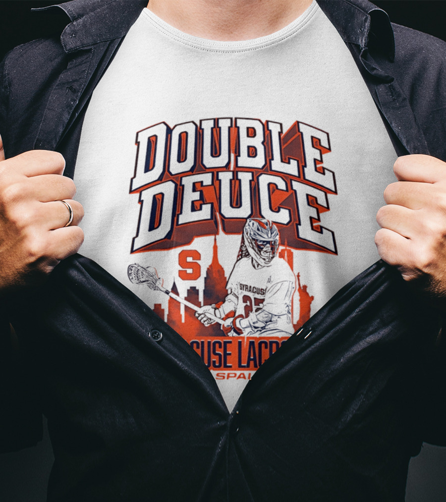 Double Deuce Syracuse Lacrosse Joey Spallina City Skyline T-Shirt