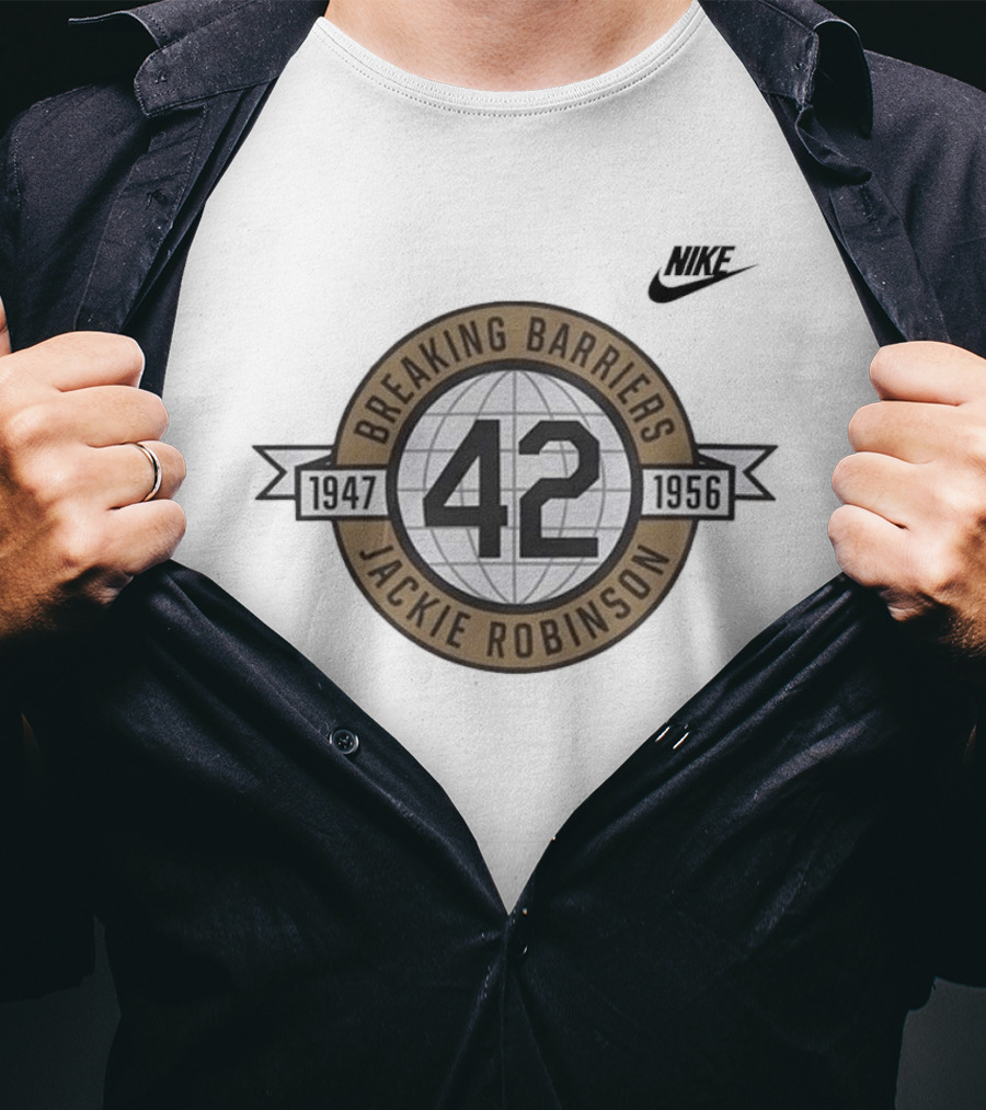 Los Angeles Dodgers Jackie Robinson Breaking Barriers Legend Night 2026 Nike 42 1947 1956 T-Shirt