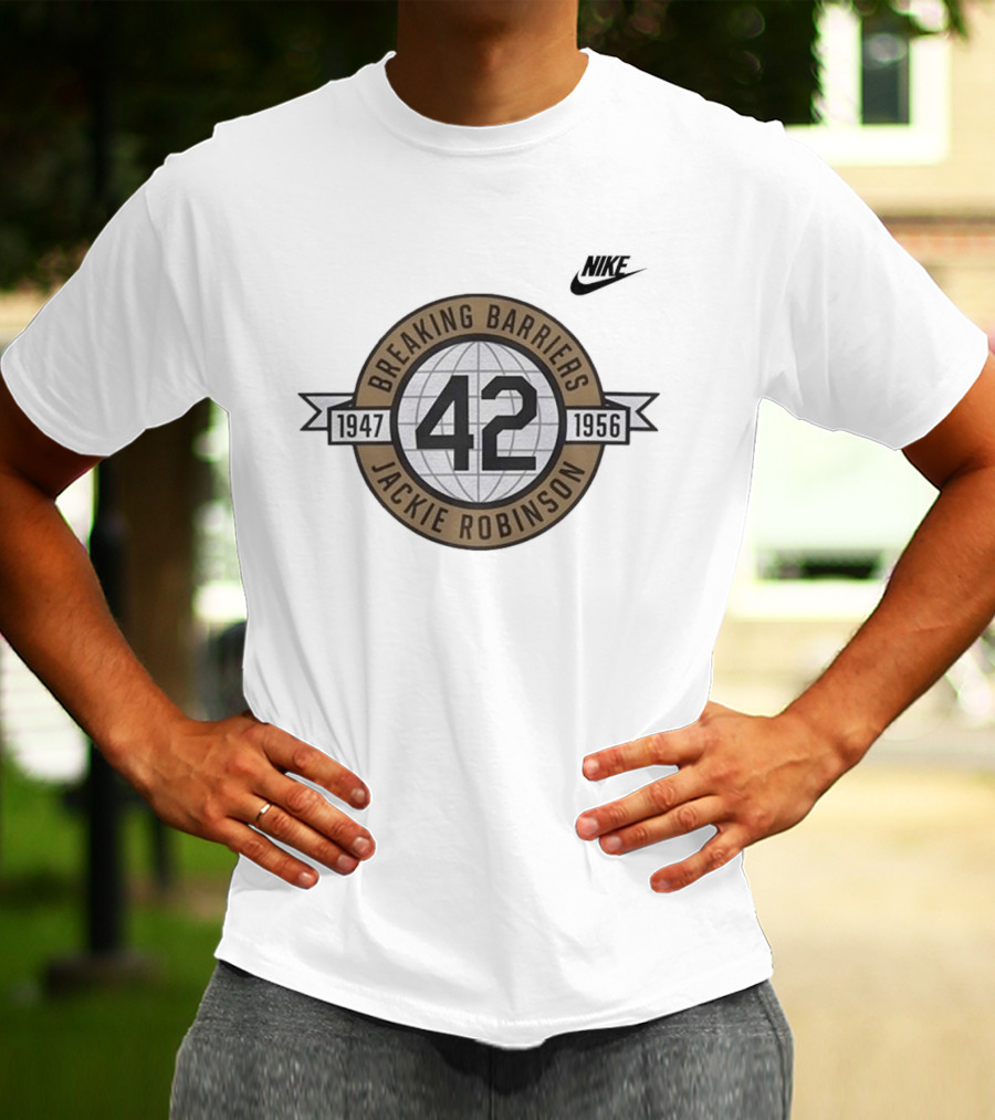 Los Angeles Dodgers Jackie Robinson Breaking Barriers Legend Night 2026 Nike 42 1947 1956 T-Shirt