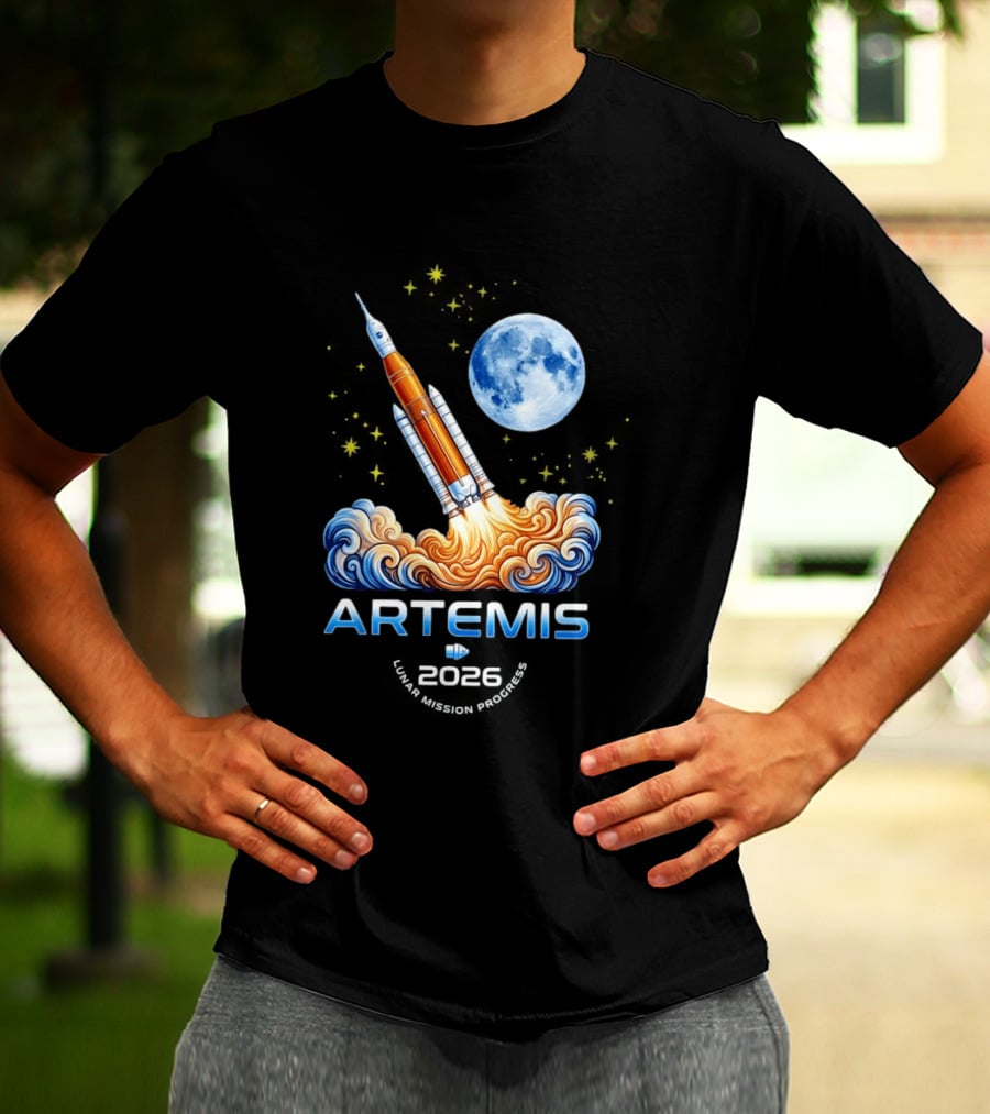 Artemis II 2026 NASA Moon Rocket Launch Space Program T-Shirt