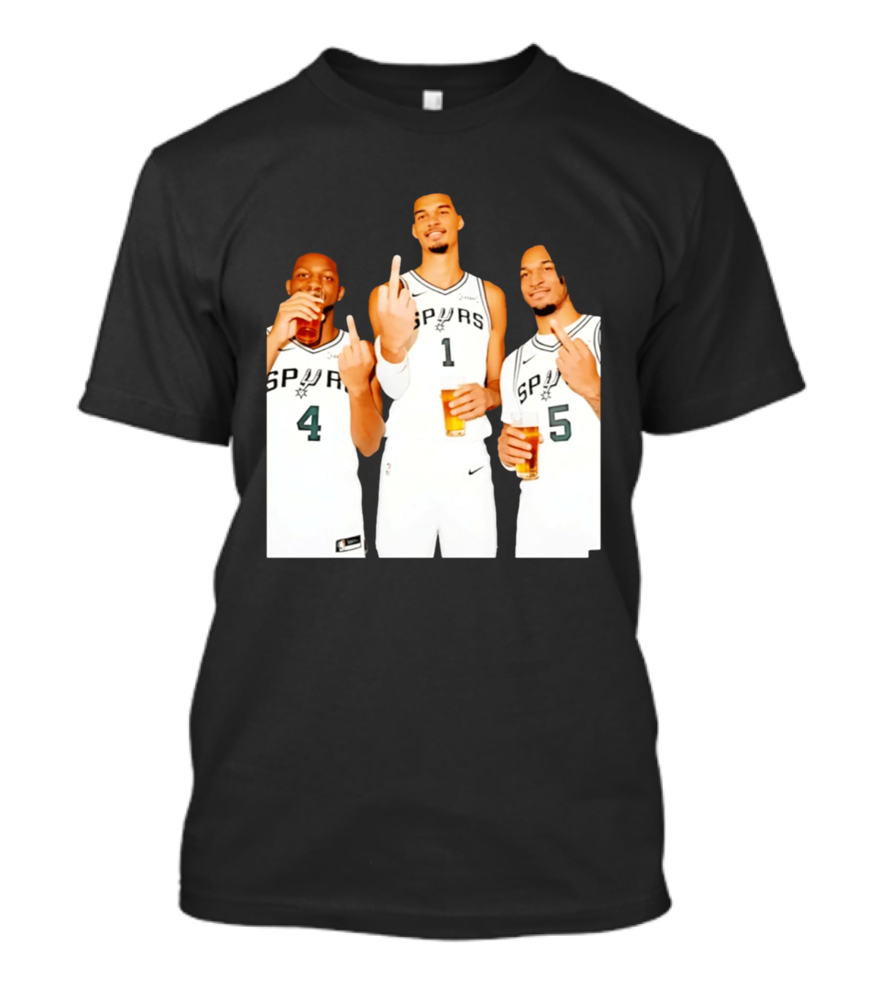 San Antonio Spurs Trinity Beers And Middle Finger Gesture T-Shirt