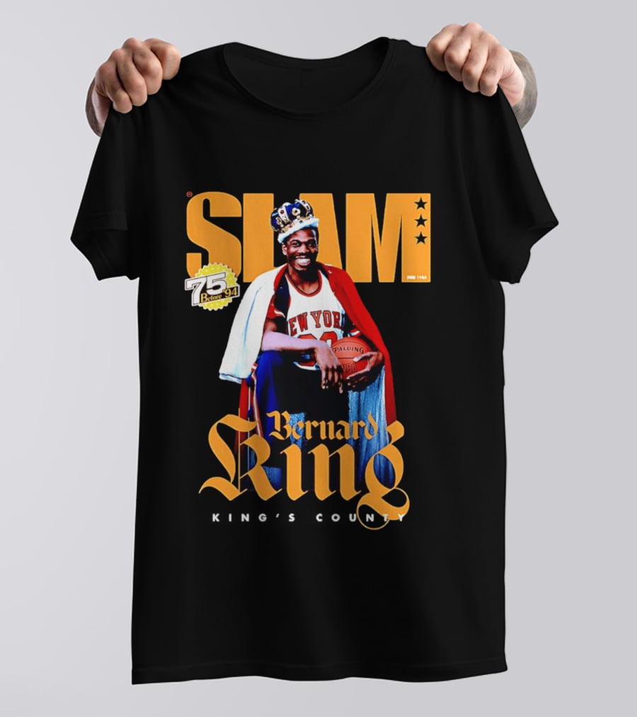 Bernard King New York Knicks Slam June 1995 King's County 75 Before 94 T-Shirt