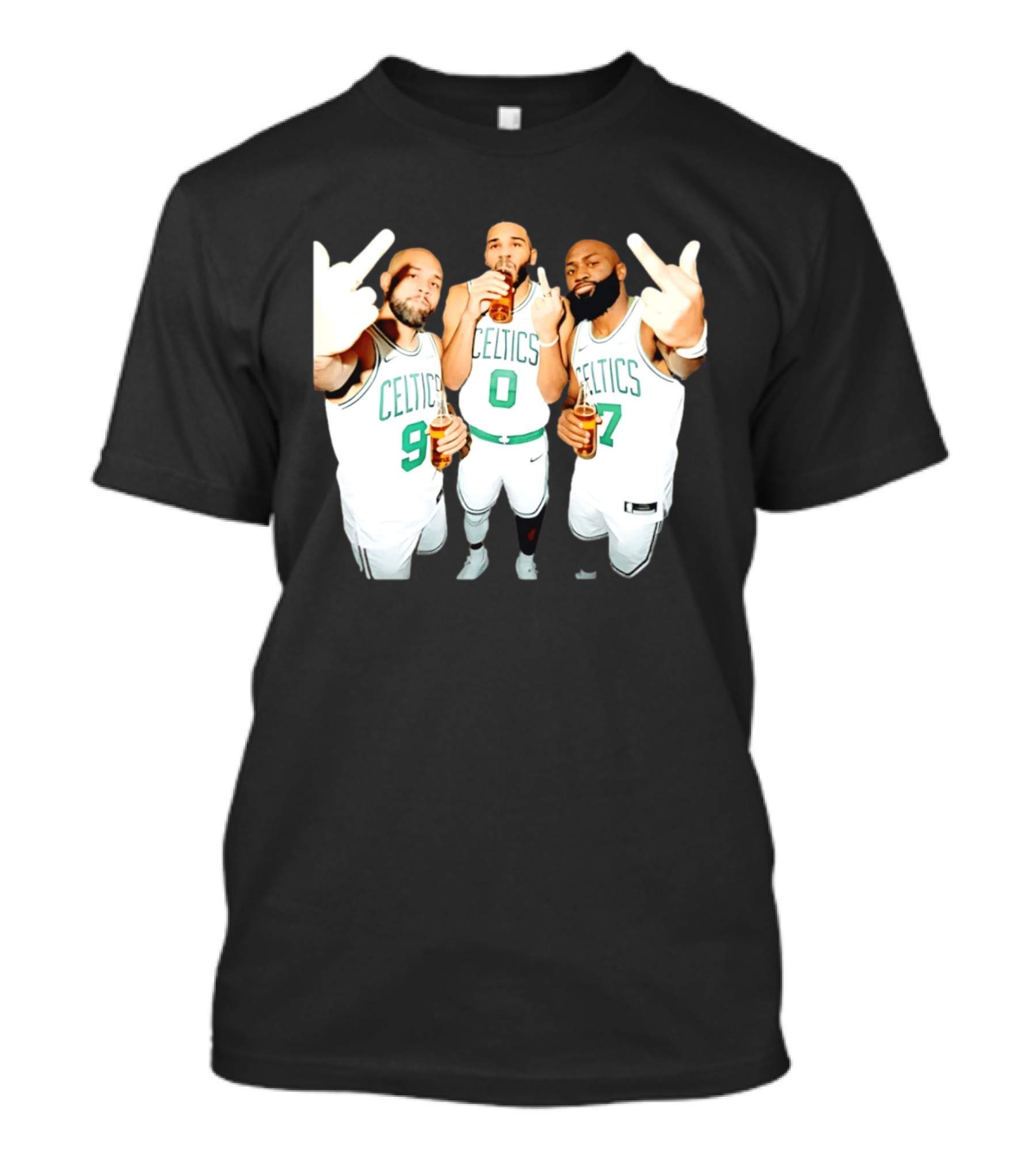 Boston Celtics Players Trinity Middle Finger Beers Humor T-Shirt