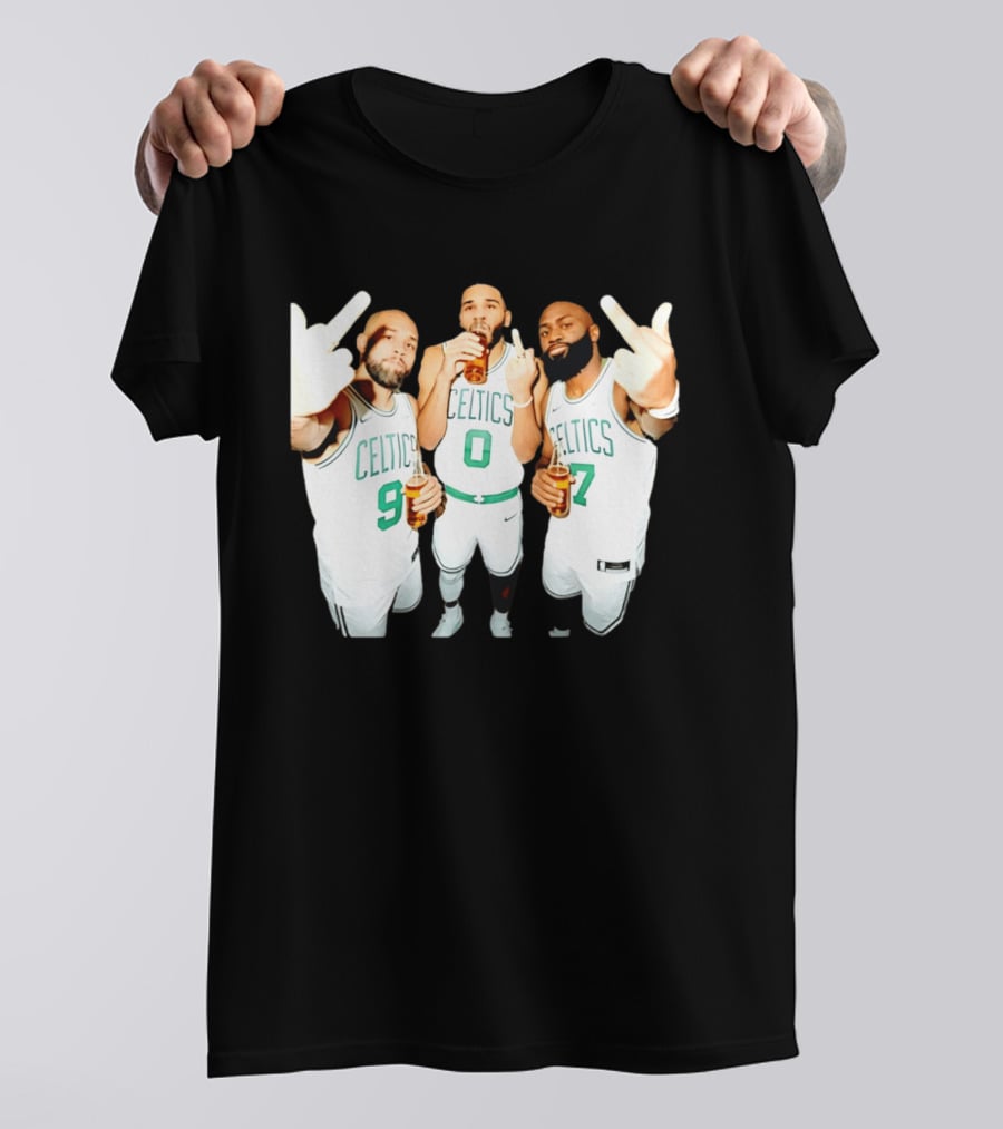 Boston Celtics Players Trinity Middle Finger Beers Humor T-Shirt