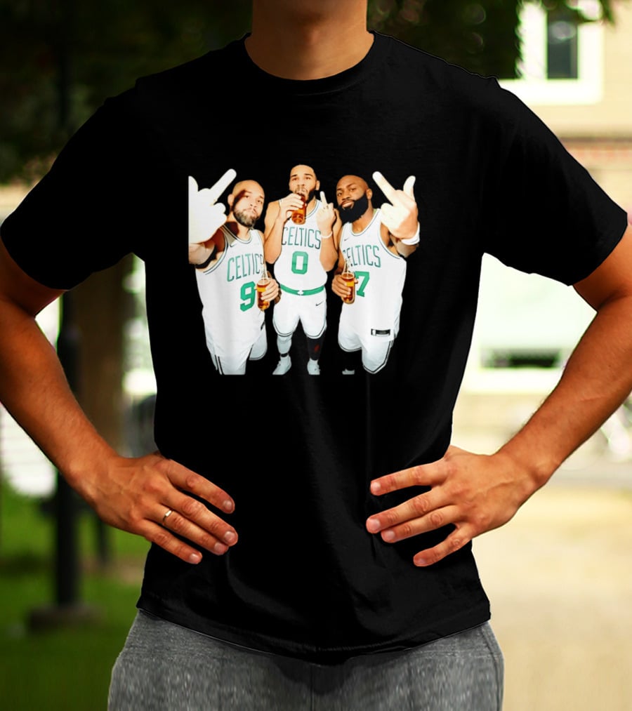 Boston Celtics Players Trinity Middle Finger Beers Humor T-Shirt