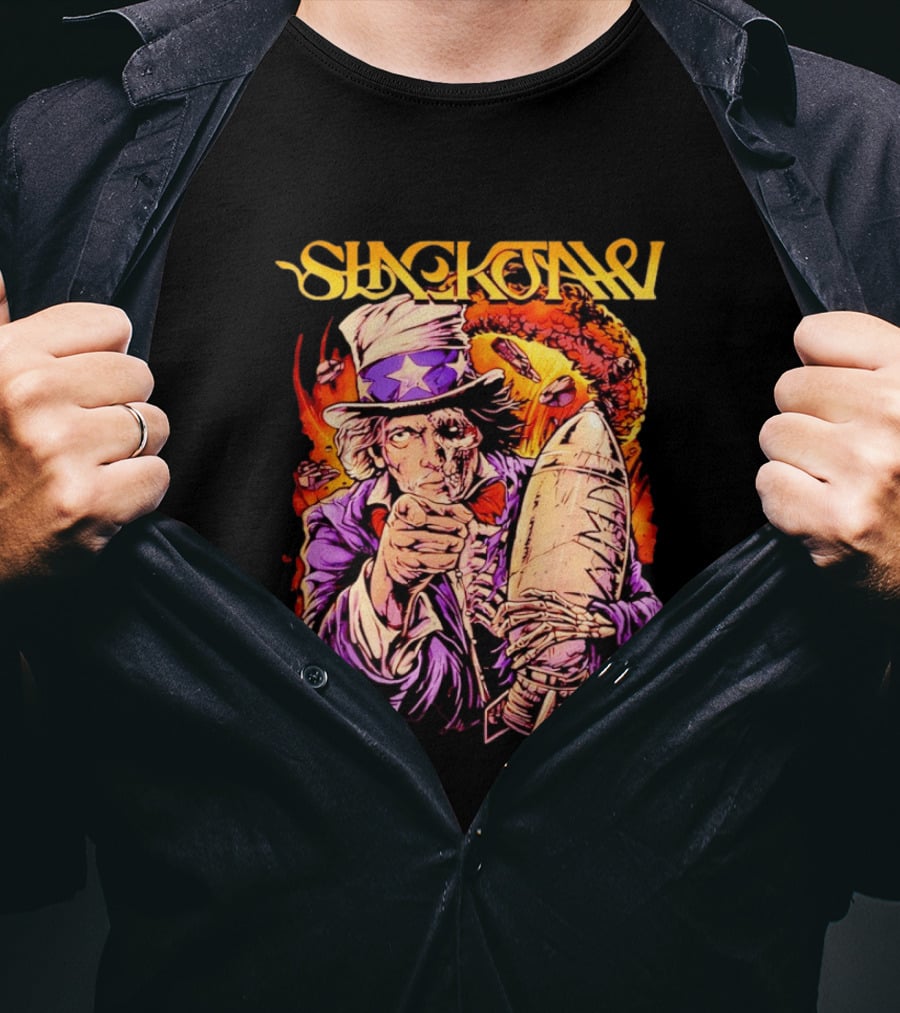 Slackjaw WMD Uncle Sam Nuclear Explosion Rocket T-Shirt