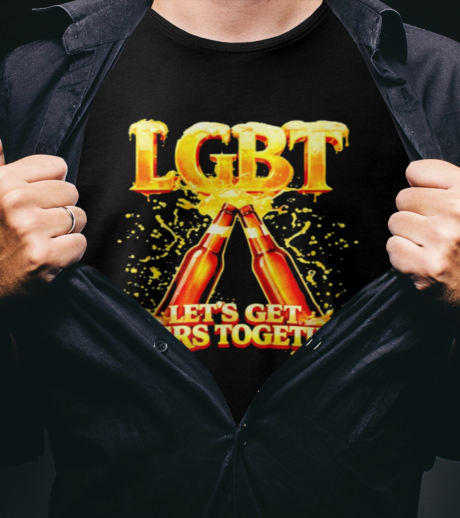 LGBT Let's Get Beers Together Celebration With Beer Bottles T-Shirt