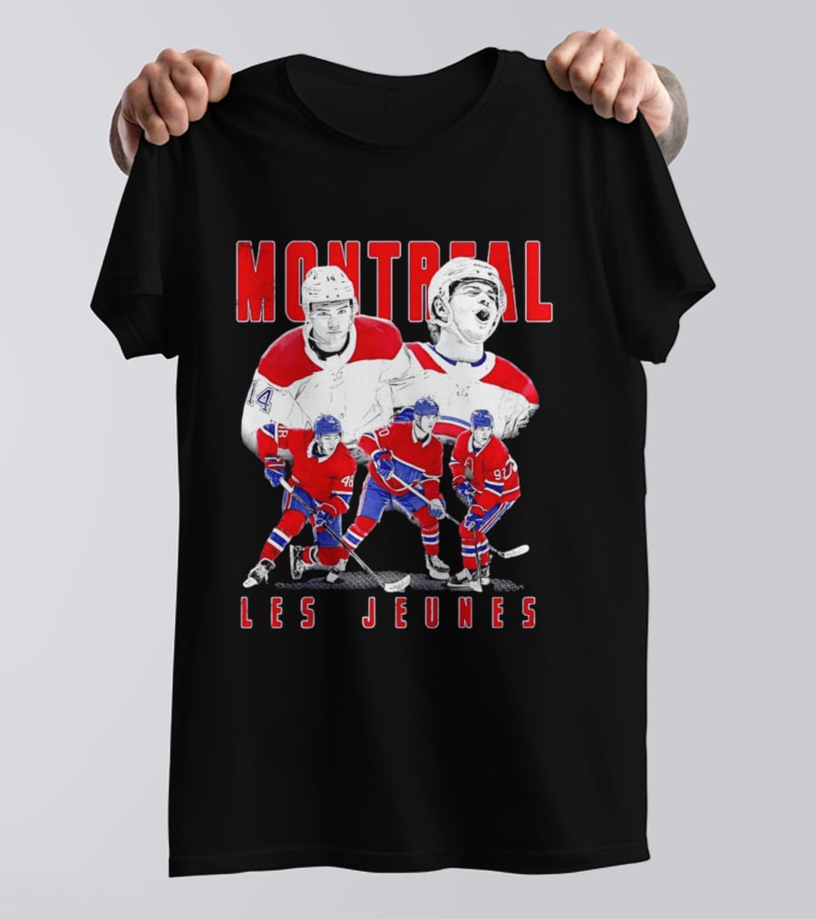 Montreal Les Jeunes Hockey Players Red Jerseys Ice Skating T-Shirt