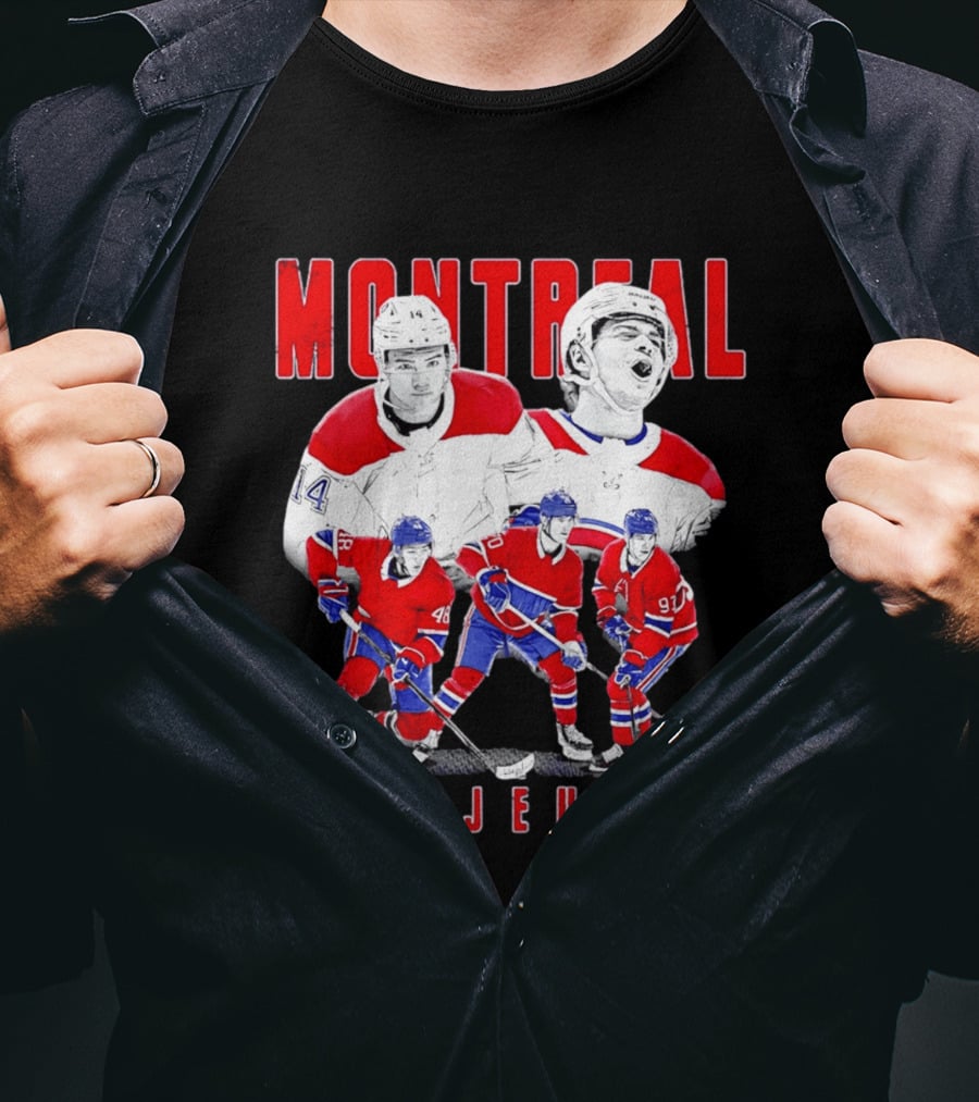 Montreal Les Jeunes Hockey Players Red Jerseys Ice Skating T-Shirt