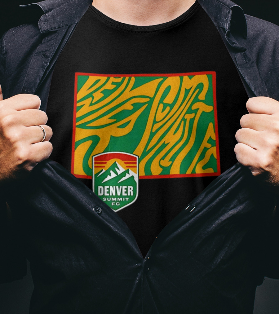 Denver Summit FC Groovy State Vibrant Mountain Soccer Club T-Shirt