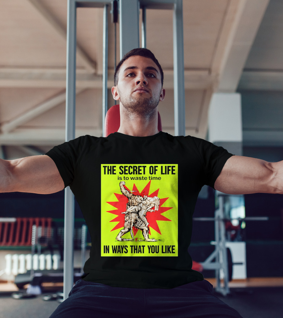 The Secret Of Life Is To Waste Time In Ways That You Like Comic Style Red Burst T-Shirt