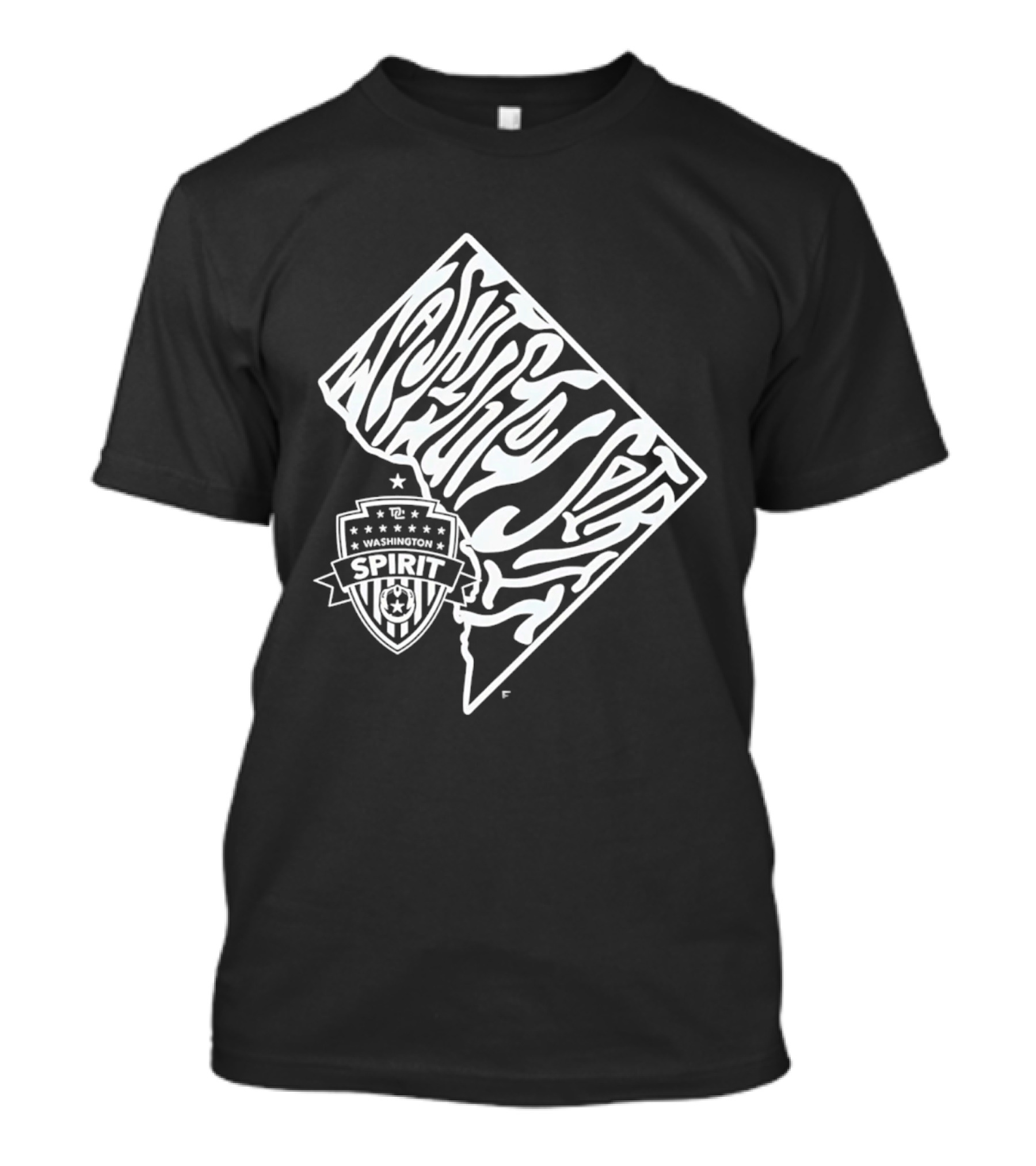 Washington Spirit Groovy Text Art With Team T-Shirt