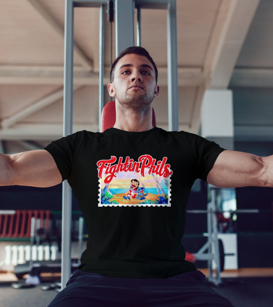 Reading Fightin Phils Lilo And Stitch Collaboration Sports T-Shirt