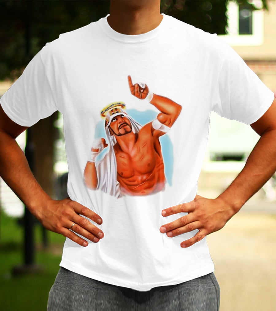 Sabu Airbrush Professional Wrestling Legend Iconic Pose T-Shirt