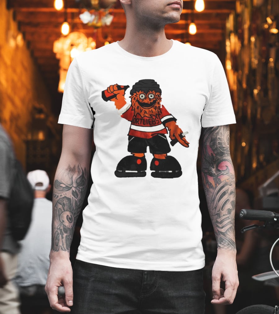 Gritty Philadelphia Flyers Hockey Club Ortliebs Mascot Pose T-Shirt