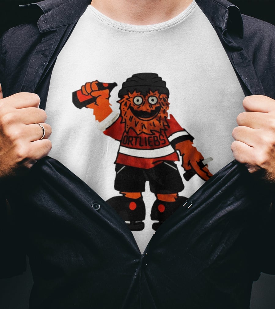Gritty Philadelphia Flyers Hockey Club Ortliebs Mascot Pose T-Shirt