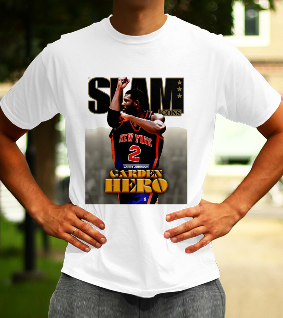 Slam Icons Larry Johnson New York 2 Garden Hero T-Shirt