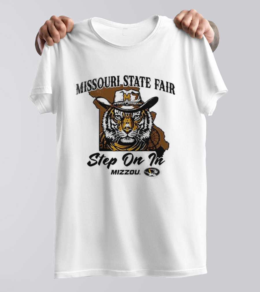 Mizzou Tigers Missouri State Fair Cowboy Hat Tiger Step On T-Shirt