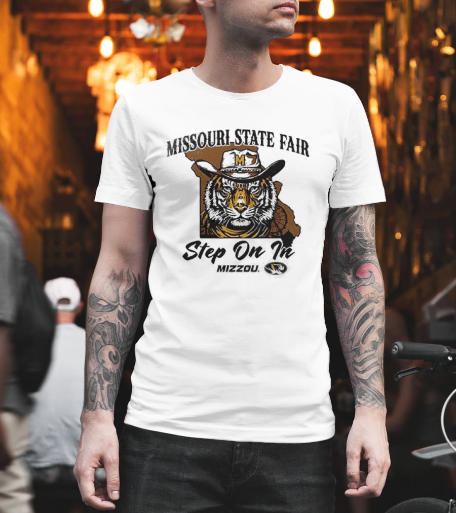 Mizzou Tigers Missouri State Fair Cowboy Hat Tiger Step On T-Shirt