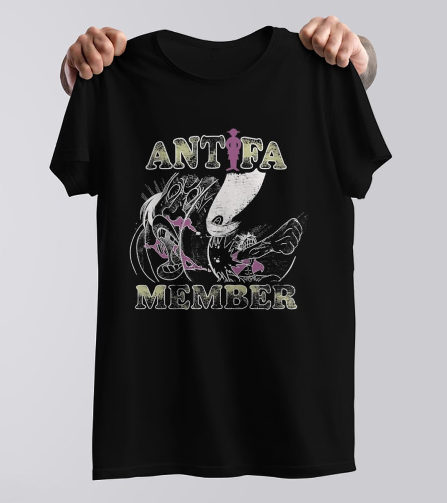 ANTIFA MEMBER Cartoon Style Koi Fish And Shark T-Shirt