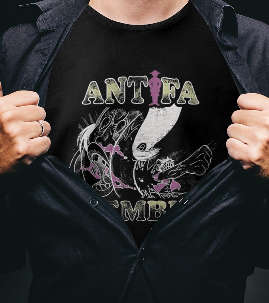 ANTIFA MEMBER Cartoon Style Koi Fish And Shark T-Shirt