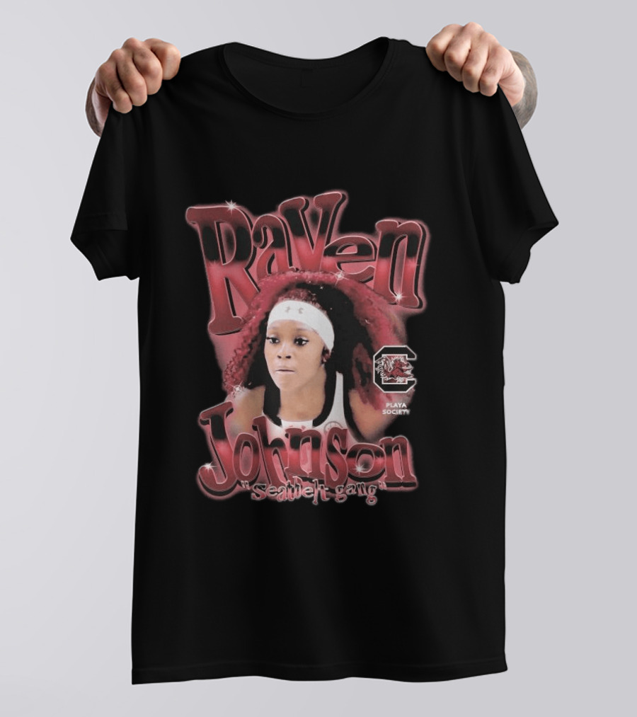 Raven Johnson Seatbelt Gang Playa Society USC Gamecocks T-Shirt