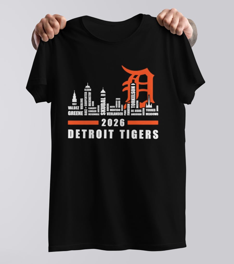 Detroit Tigers 2026 City Skyline T-Shirt