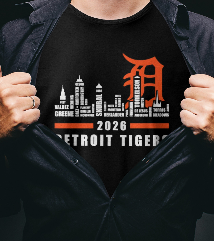 Detroit Tigers 2026 City Skyline T-Shirt