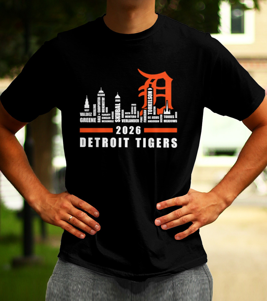 Detroit Tigers 2026 City Skyline T-Shirt