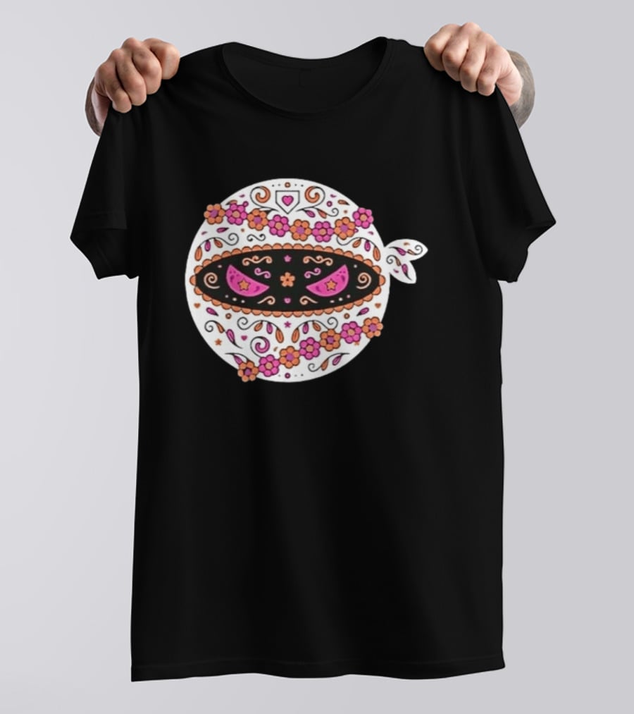 Dia De Los Muertos San Diego Padres Pitching Ninja Baseball Skull Floral T-Shirt