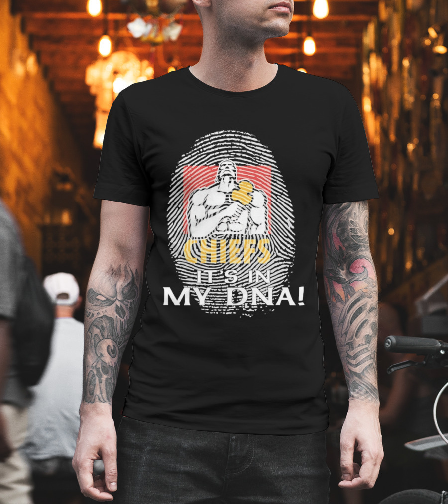 Gallagher Chiefs Football It's In My DNA Fingerprint 2026 T-Shirt