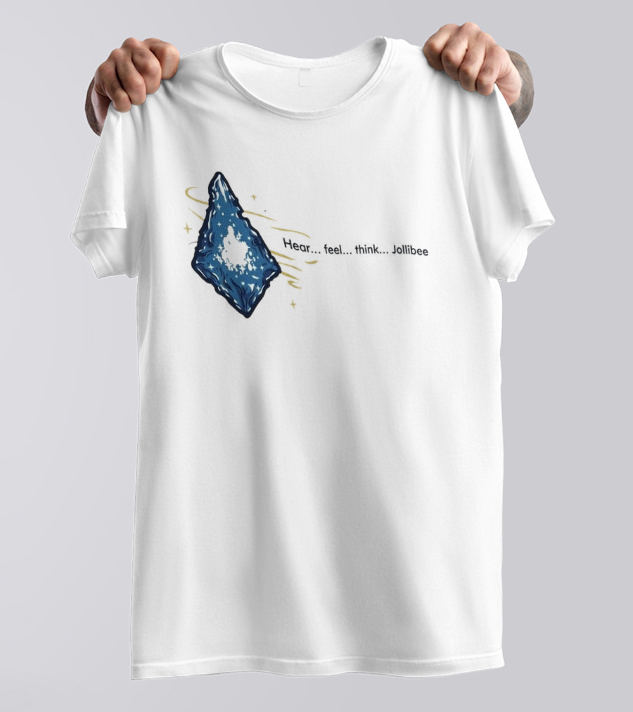 Hear Feel Think Jollibee Blue Crystal Stone T-Shirt