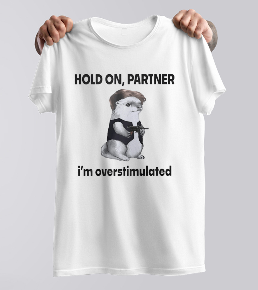 Hold On Partner I'm Overstimulated Otter Star Wars T-Shirt