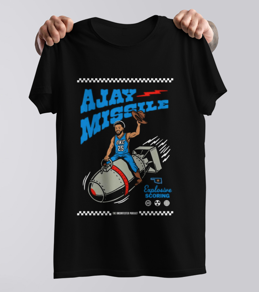 Ajay Missile Explosive Scoring UNC 23 Riding Bomb Cowboy Basketball T-Shirt
