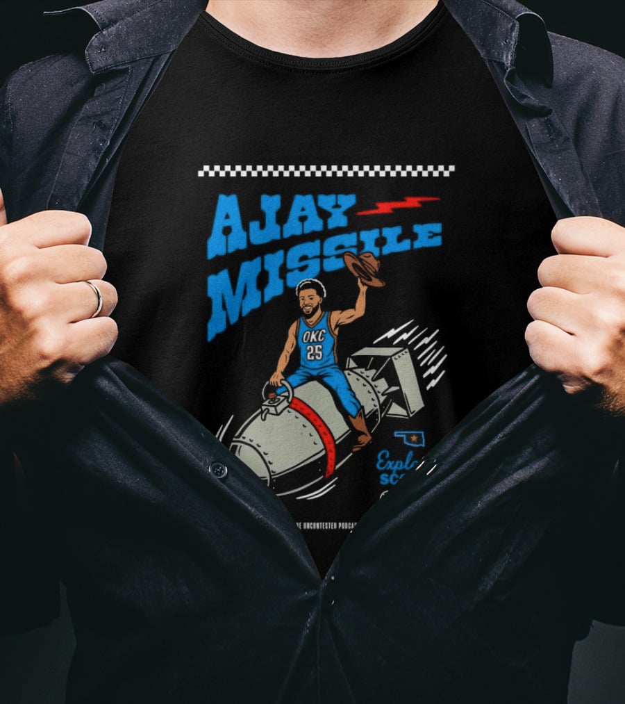 Ajay Missile Explosive Scoring UNC 23 Riding Bomb Cowboy Basketball T-Shirt