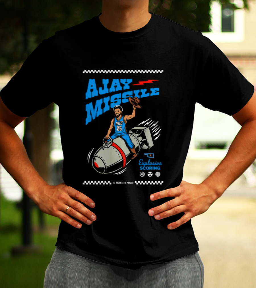 Ajay Missile Explosive Scoring UNC 23 Riding Bomb Cowboy Basketball T-Shirt