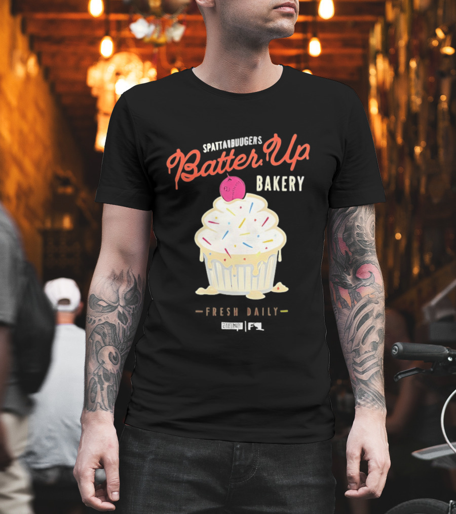 Batter Up Bakery Fresh Daily Cupcake Baseball T-Shirt