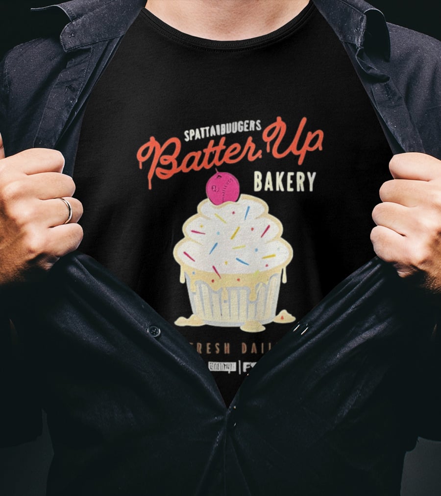 Batter Up Bakery Fresh Daily Cupcake Baseball T-Shirt