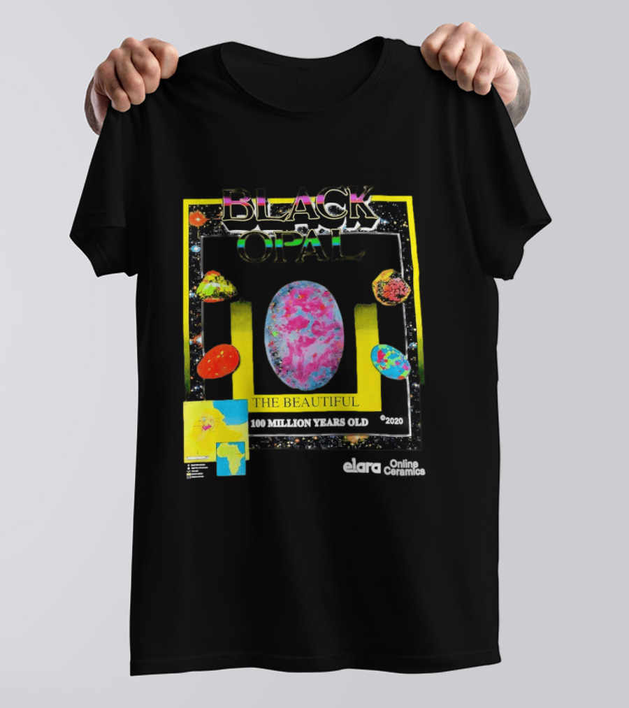 Black Opal The Beautiful 100 Million Years Old Celestial Stars Retro Vibe T-Shirt